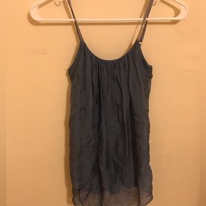 A blue-ish camisole.